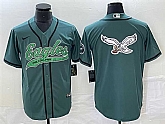 Men's Philadelphia Eagles Green Team Big Logo Cool Base Stitched Baseball Jersey,baseball caps,new era cap wholesale,wholesale hats